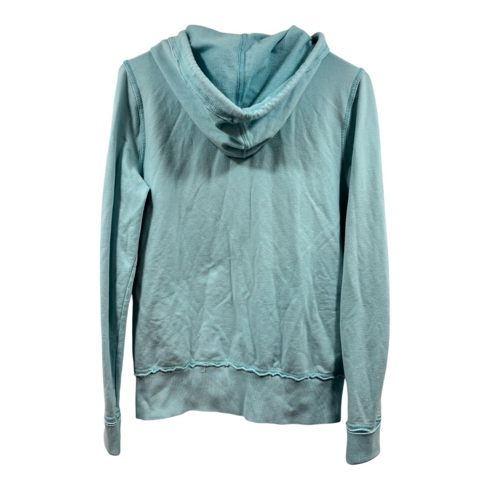 Polo‎ Ralph Lauren Hoodie Womens Large Aqua Blue Full Zip Pockets Embroidered - Picture 5 of 8